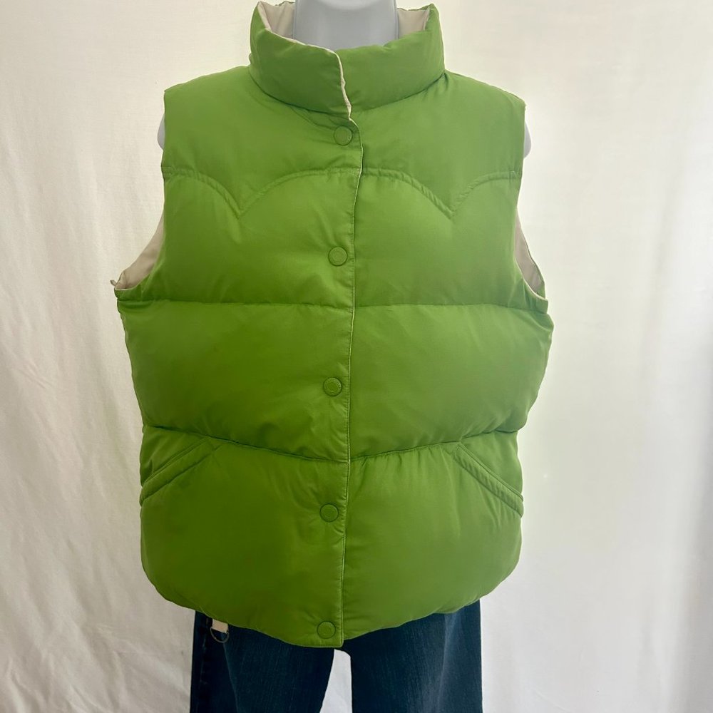 AMERICAN EAGLE OUTFITTERS White/Green Reversible Down Vest